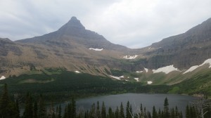 Old Man Lake with Flinch MT in the background..the hike goes around the back of Flinch.